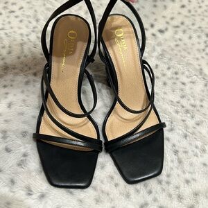 Olivia block strappy heels